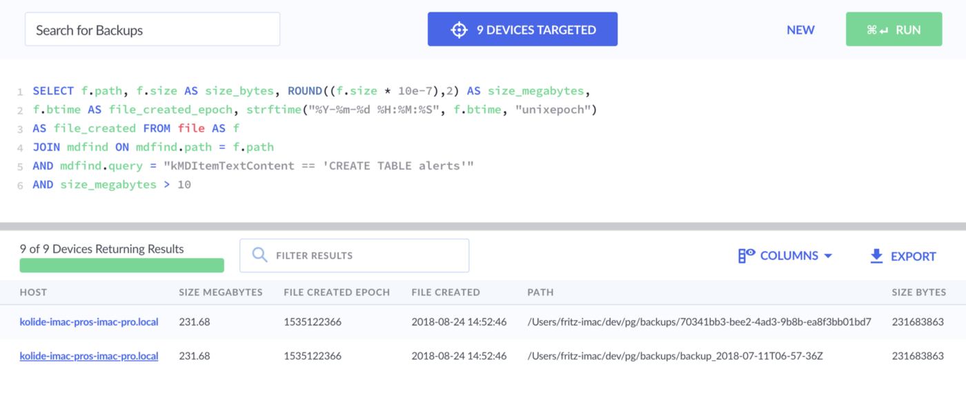 the new query showing false positives