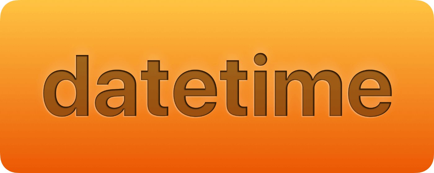 A stylized picture showing the embossed letters "datetime" on a orange gradient background