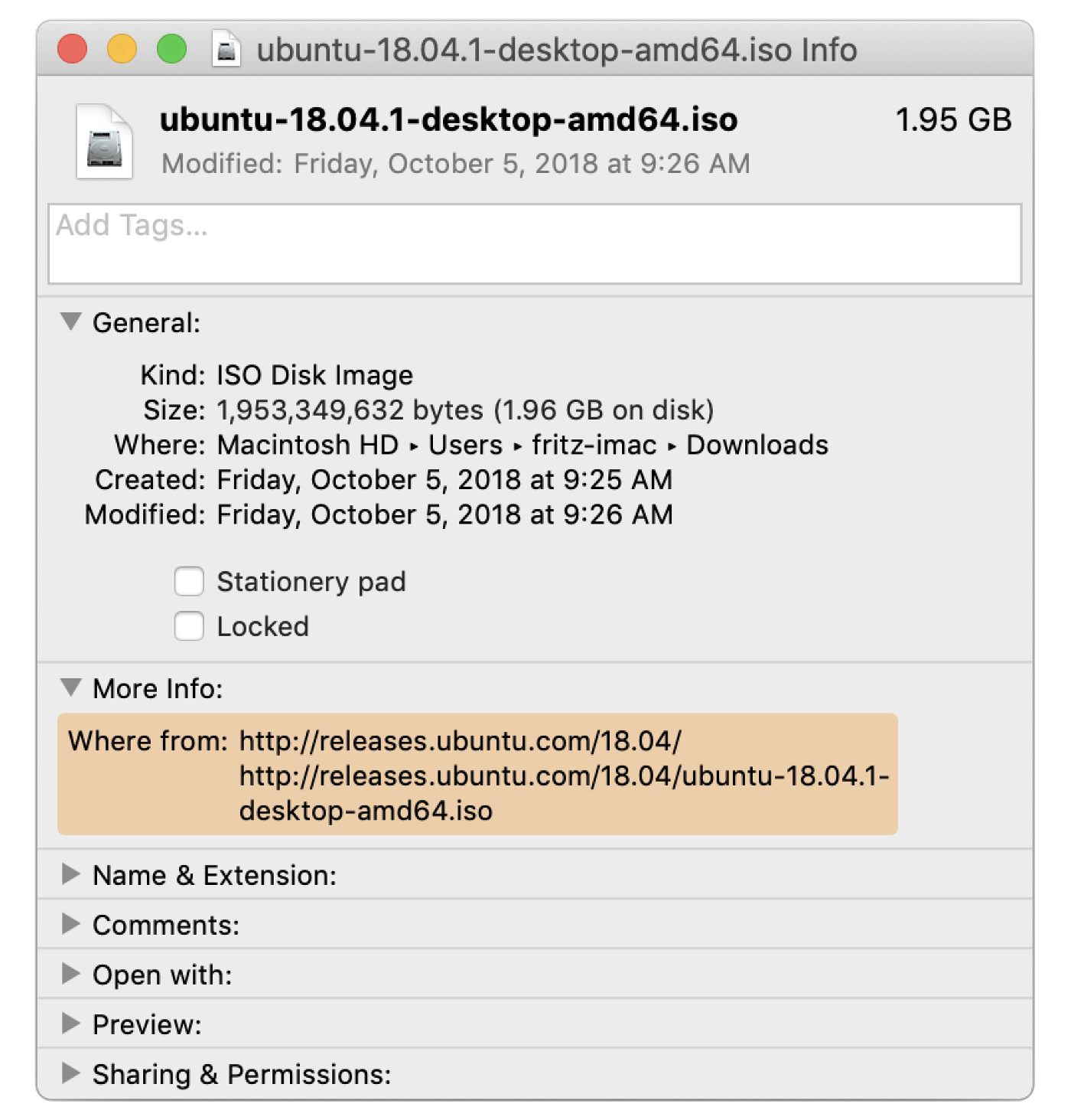 a screenshot of a download of an ubuntu .iso file