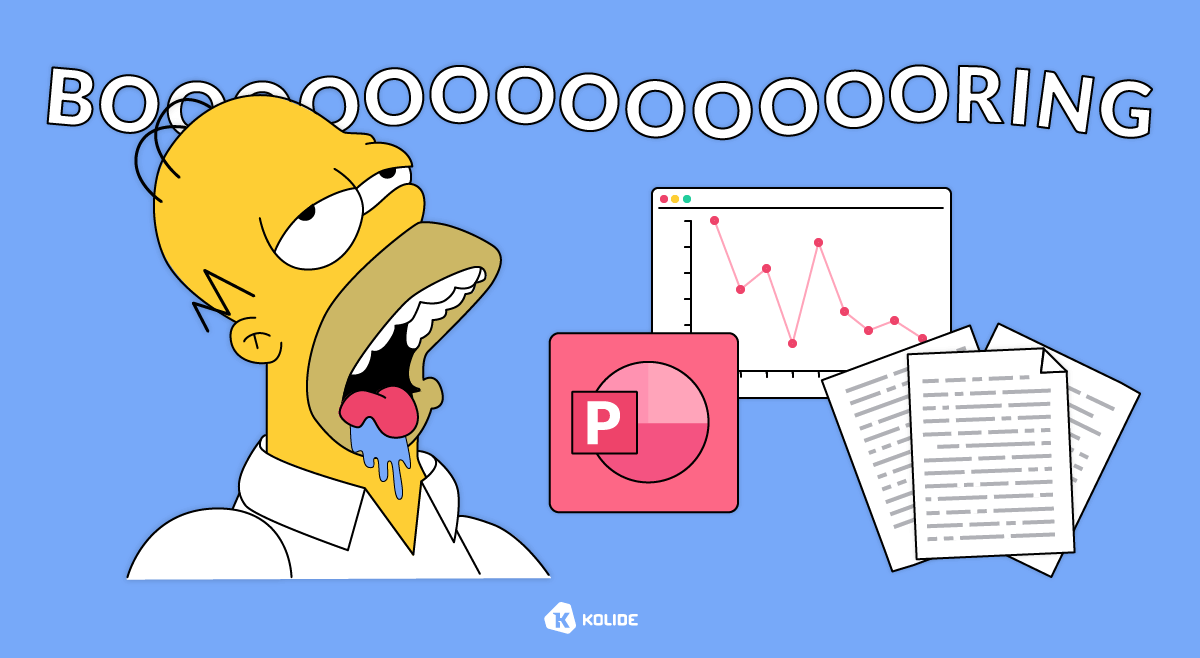 Graphic of Homer Simpson bored over bad presentations.