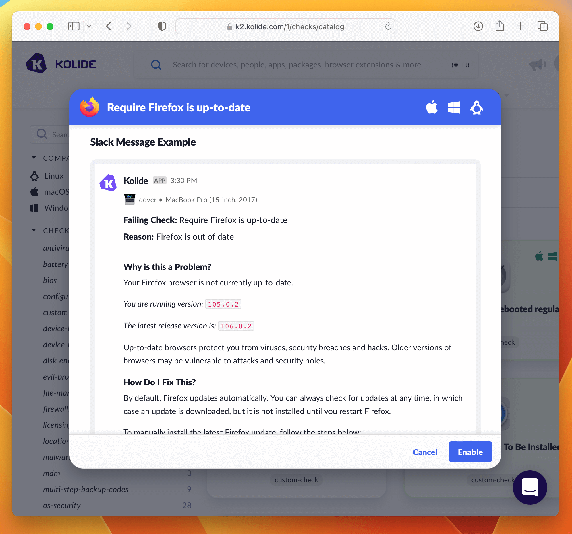 Checks: Keep Firefox up-to-Date, Ventura Support, and Better Stats!