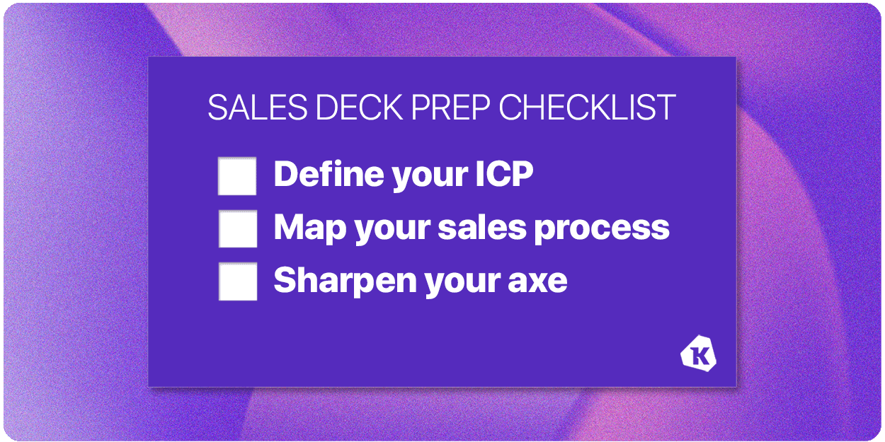 A sale deck prep checklist